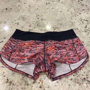 Lululemon Pink/Orange/Black Speed Up Short
